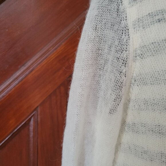 Anthropologie Moth Womens Striped Cowl Neck Sweater S Wool & Polyamide Blend Whi - Picture 3 of 7